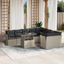 Voir la diapositive 1 : VIDAXL Salon de jardin avec coussins 10 pcs gris clair resine tressee