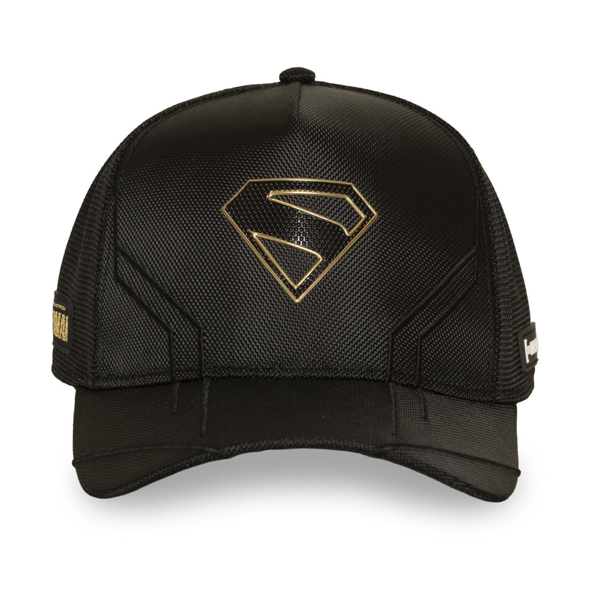 Voir la diapositive 2 : CAPSLAB Casquette trucker premium filet et logo PU DC Comics Technic