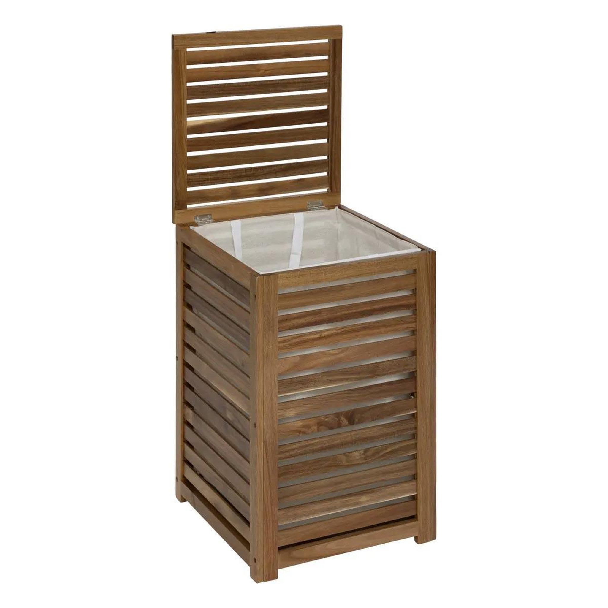 Voir la diapositive 2 : FIVE Panier à linge en bois  acacia  65l marron