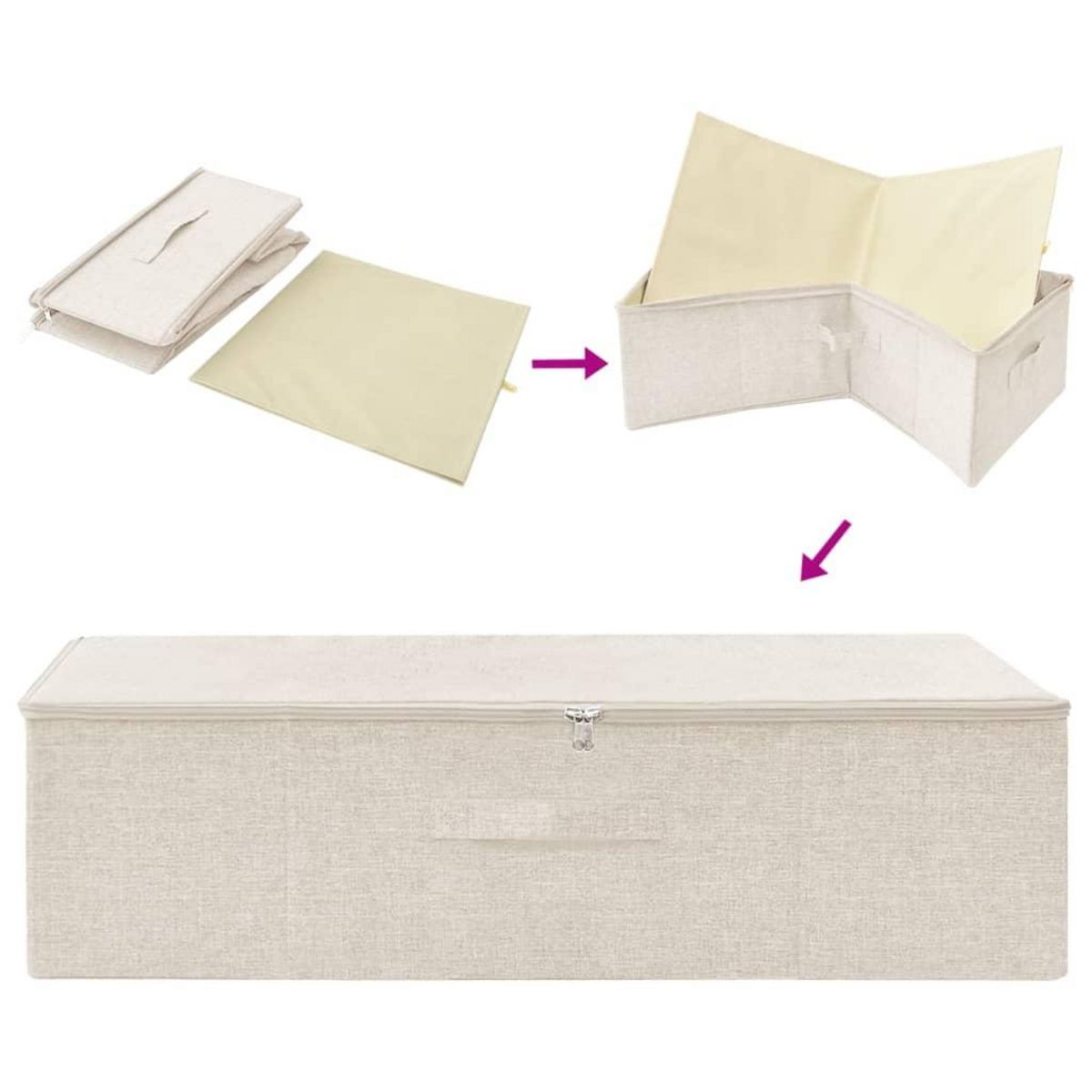 VIDAXL Boîte de rangement Tissu 70x40x18 cm Creme