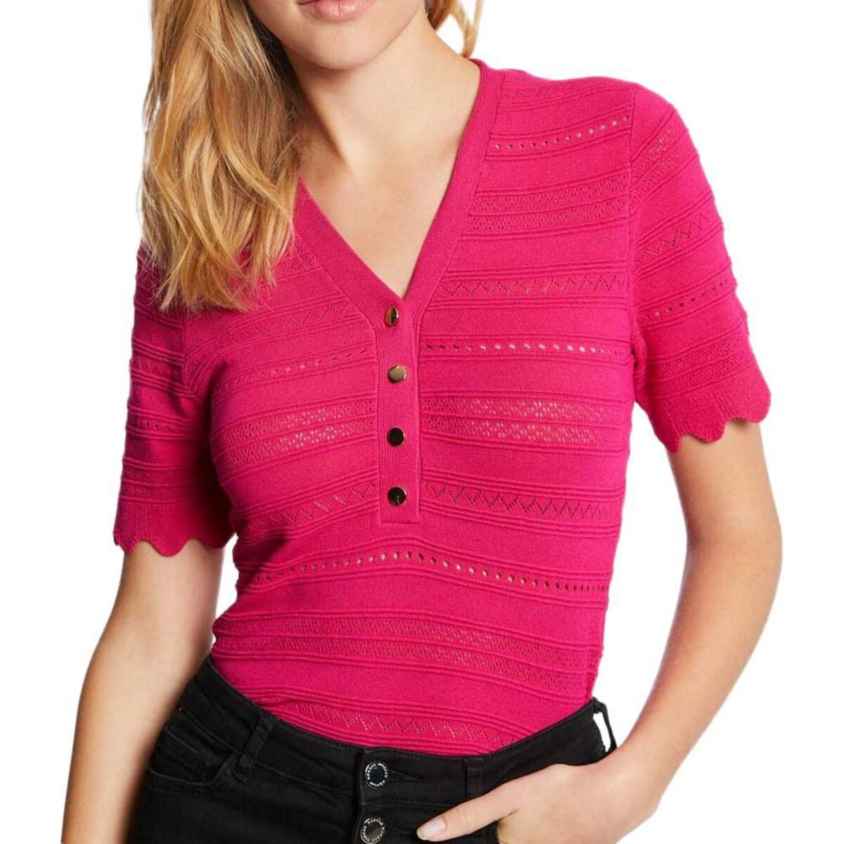 MORGAN Pull Manches courtes Fuchsia Femme Morgan I HI