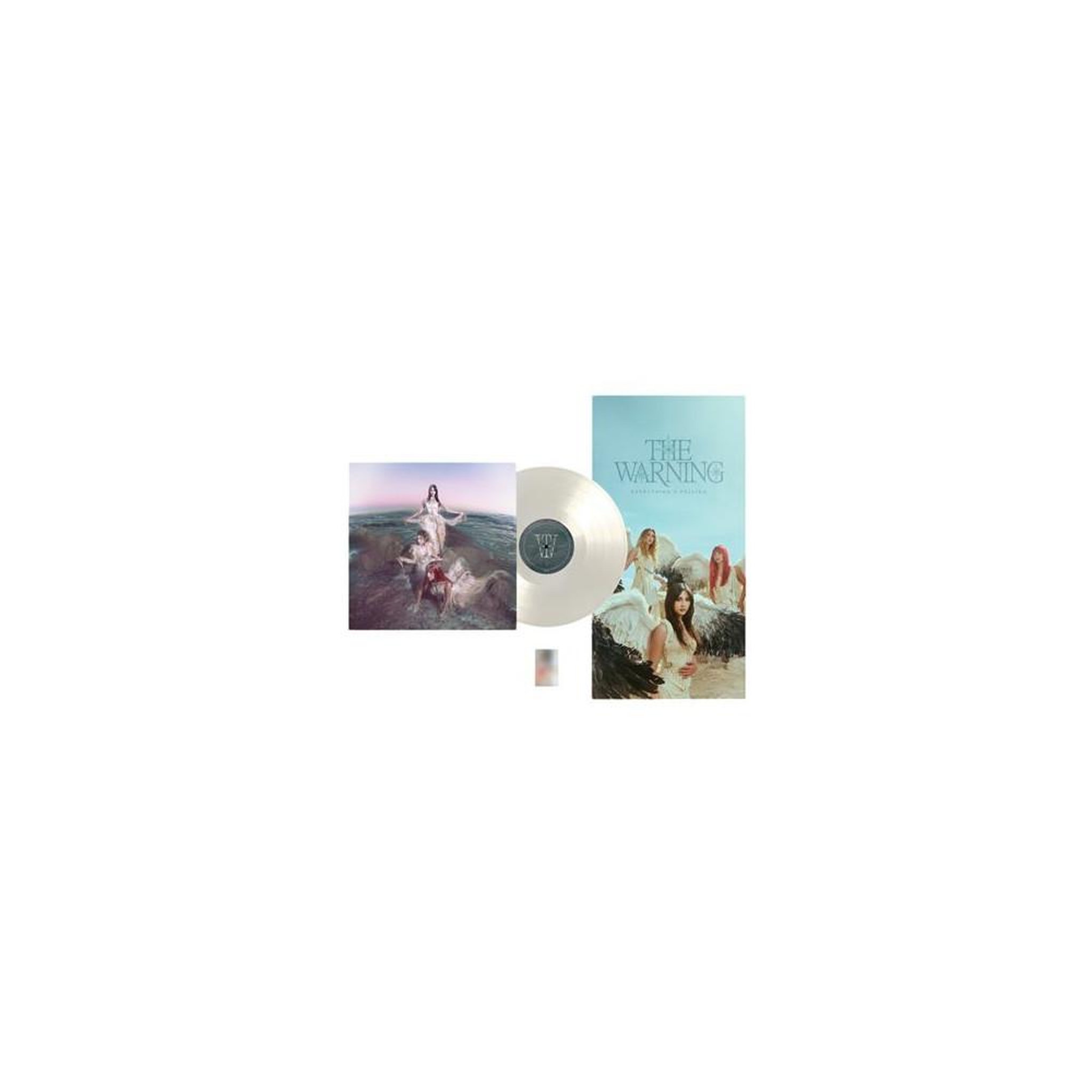 Vinyle coloré blanc the warning everything's falling, album lp avec 1 poster et 1 photocard