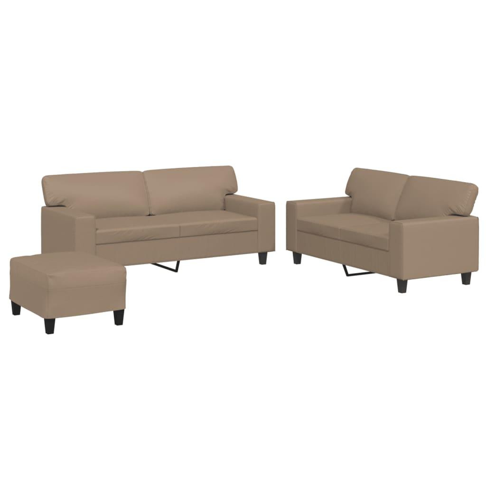 Voir la diapositive 2 : VIDAXL Ensemble de canapes 3 pcs cappuccino similicuir