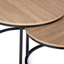 Voir la diapositive 4 : ID MARKET Lot de 2 tables basses gigognes DETROIT rondes 54/70 design industriel
