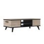 Voir la diapositive 3 : Demeyere Ensemble meuble TV table basse buffet WAYNE - Mélaminé - Style scandinave - Chene brossé et noir