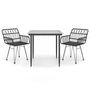 Voir la diapositive 2 : VIDAXL Ensemble a manger de jardin 3 pcs Noir Resine tressee