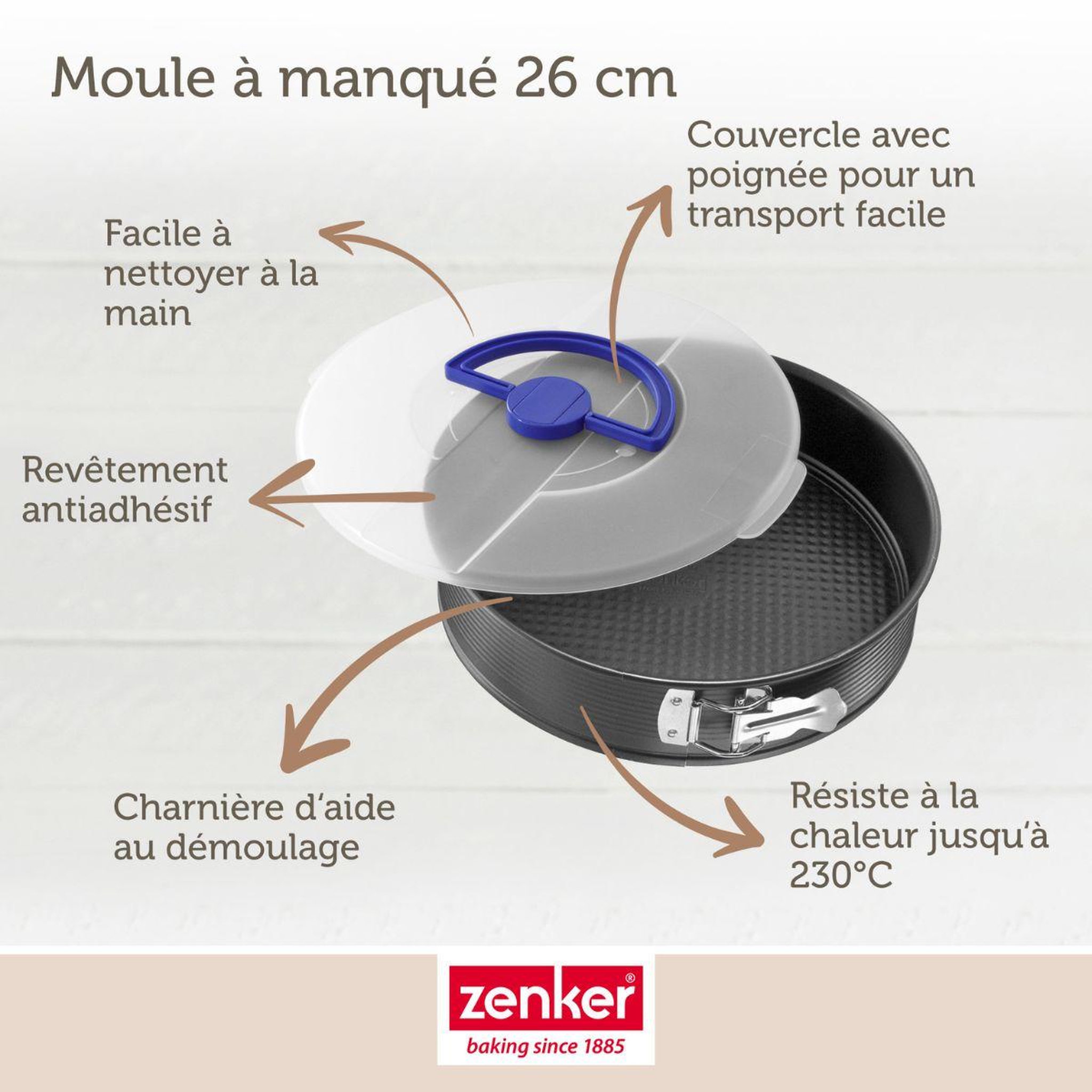 Voir la diapositive 3 : ZENKER Set de 4 ustensiles de pâtisserie moule à manqué bol et spatule collection zenker pure