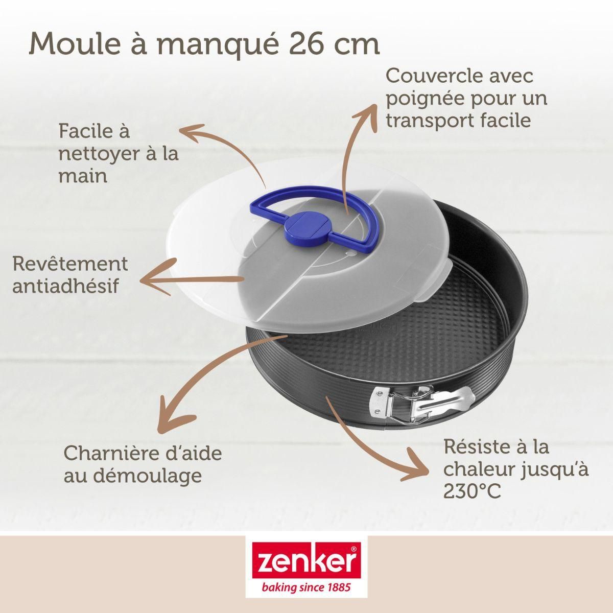 ZENKER Ensemble Pâtisserie comprenant 1 Moule à Manqué Zenker, 2 Bols Inox Fackelmann