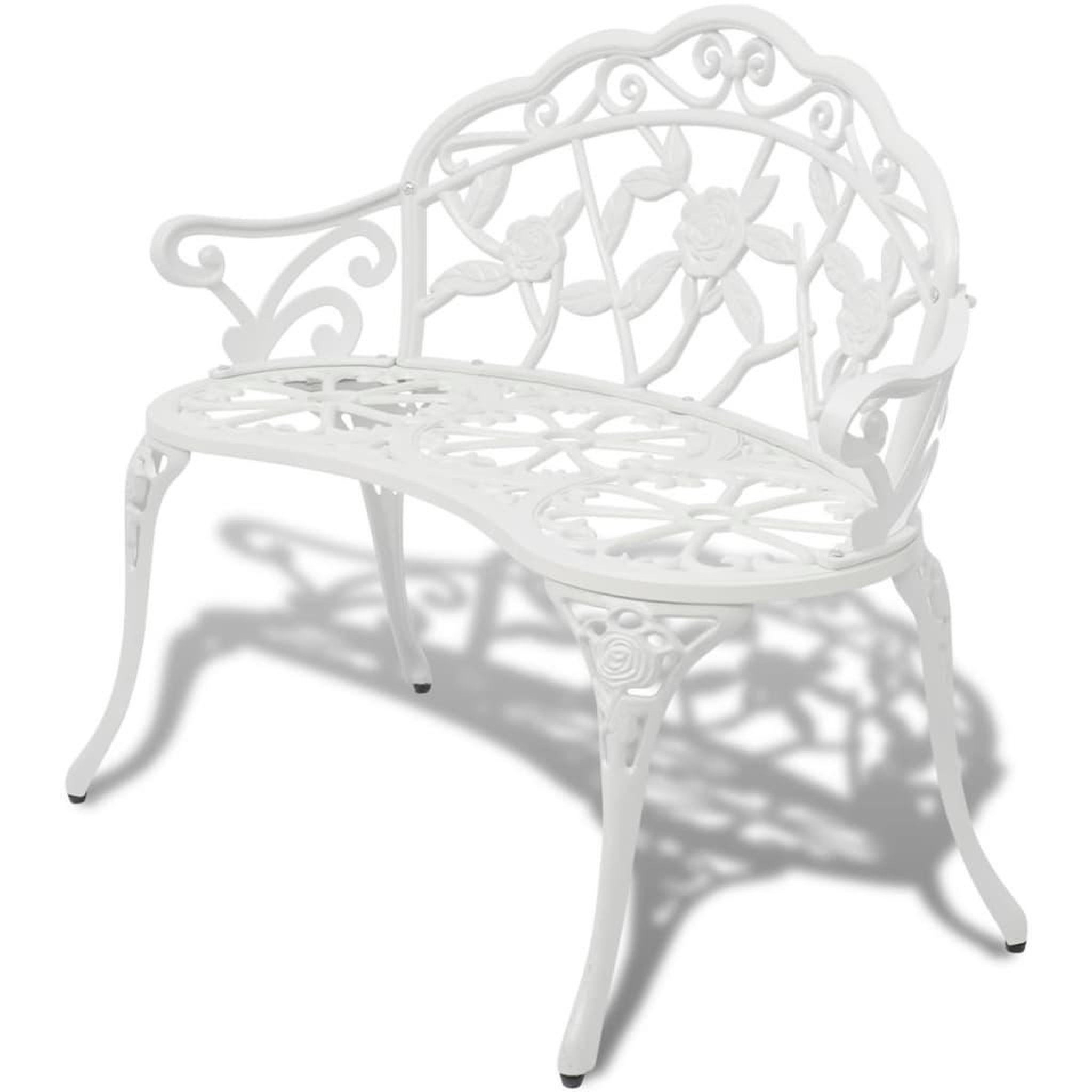 Voir la diapositive 1 : VIDAXL Banc de jardin 100 cm Aluminium coule Blanc