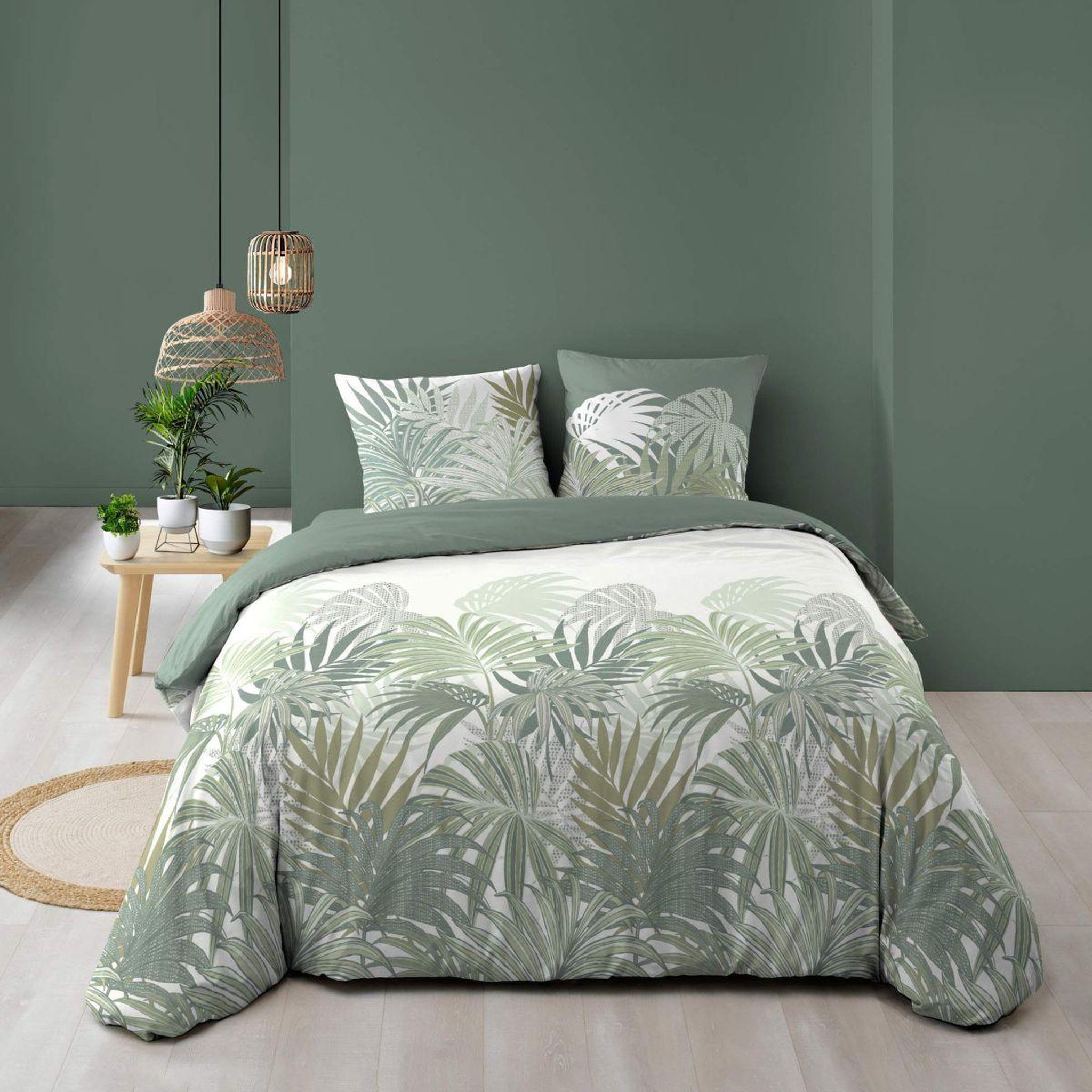 Douceur d'Intérieur Parure de lit 3 pièces  nymea  240x220cm vert