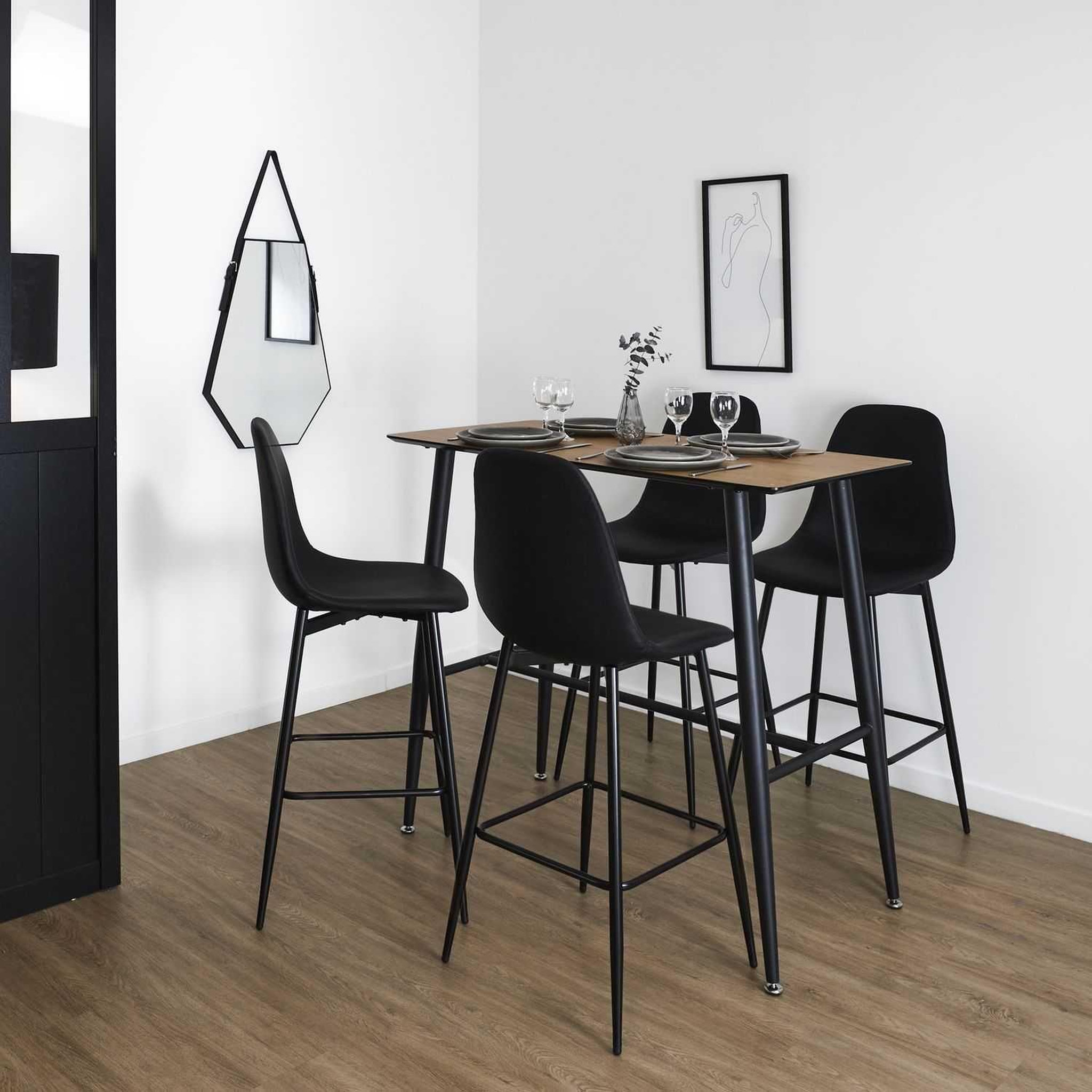 Voir la diapositive 6 : TOILINUX Lot de 2 chaises de bar malo - noir