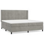 Voir la diapositive 2 : VIDAXL Sommier a lattes de lit et matelas Gris clair 200x200cm Velours