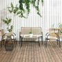 Voir la diapositive 2 : OUTSUNNY Salon de jardin 4 places 4 pièces style colonial table basse coussins crème inclus résine tressée beige