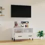 VIDAXL Meuble TV Blanc brillant 80x36x50 cm Bois d'ingenierie