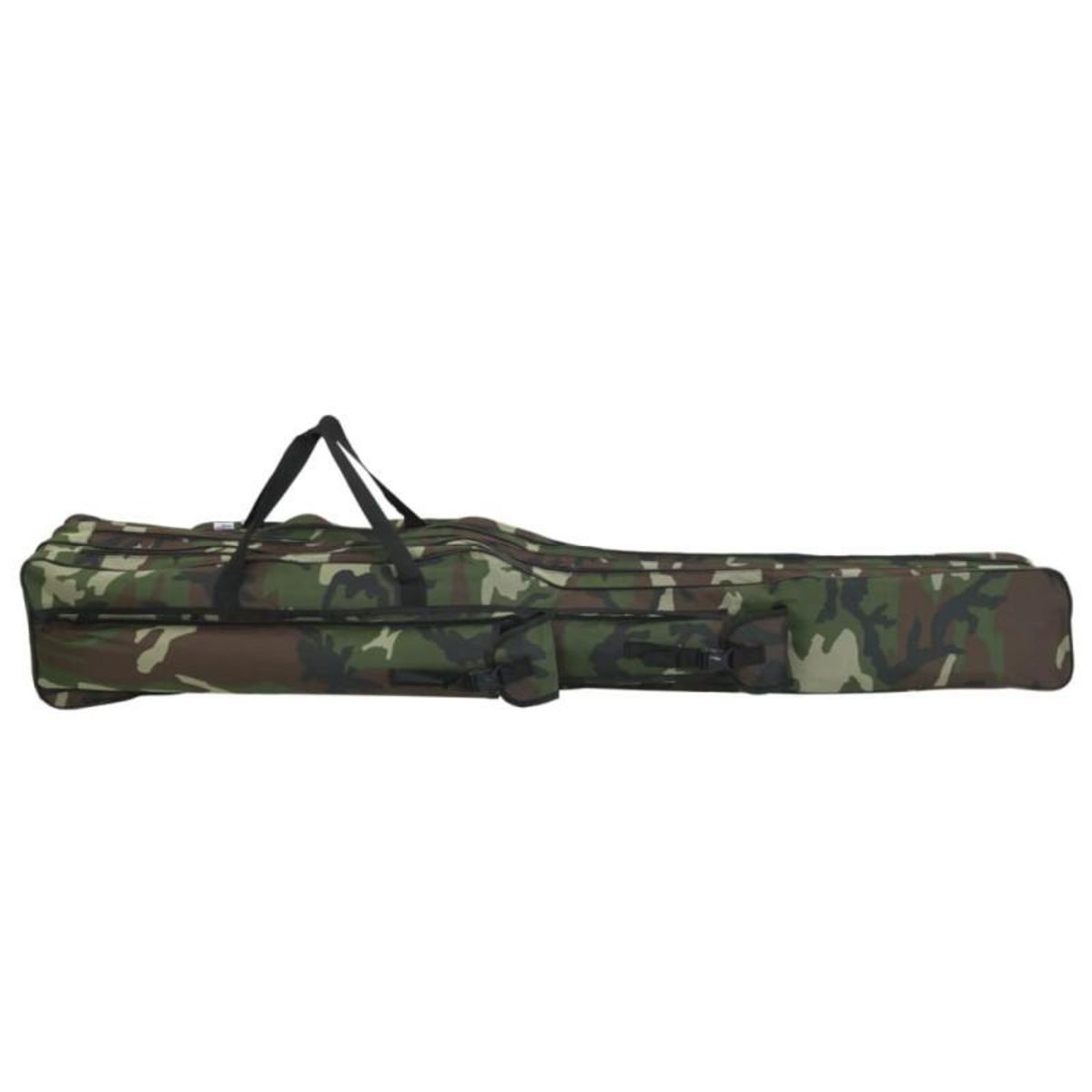 VIDAXL Sac de canne à pêche vert camouflage 160 cm tissu oxford