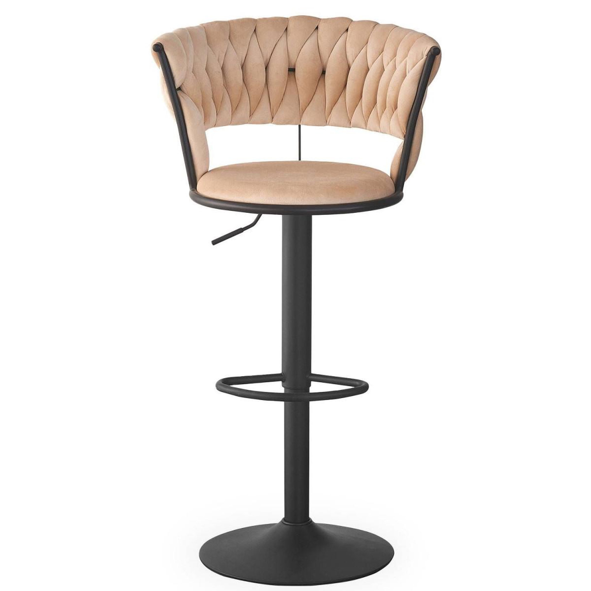 Voir la diapositive 3 : Paris Prix Lot de 2 chaises de bar en velours  odyssée  87-109cm beige