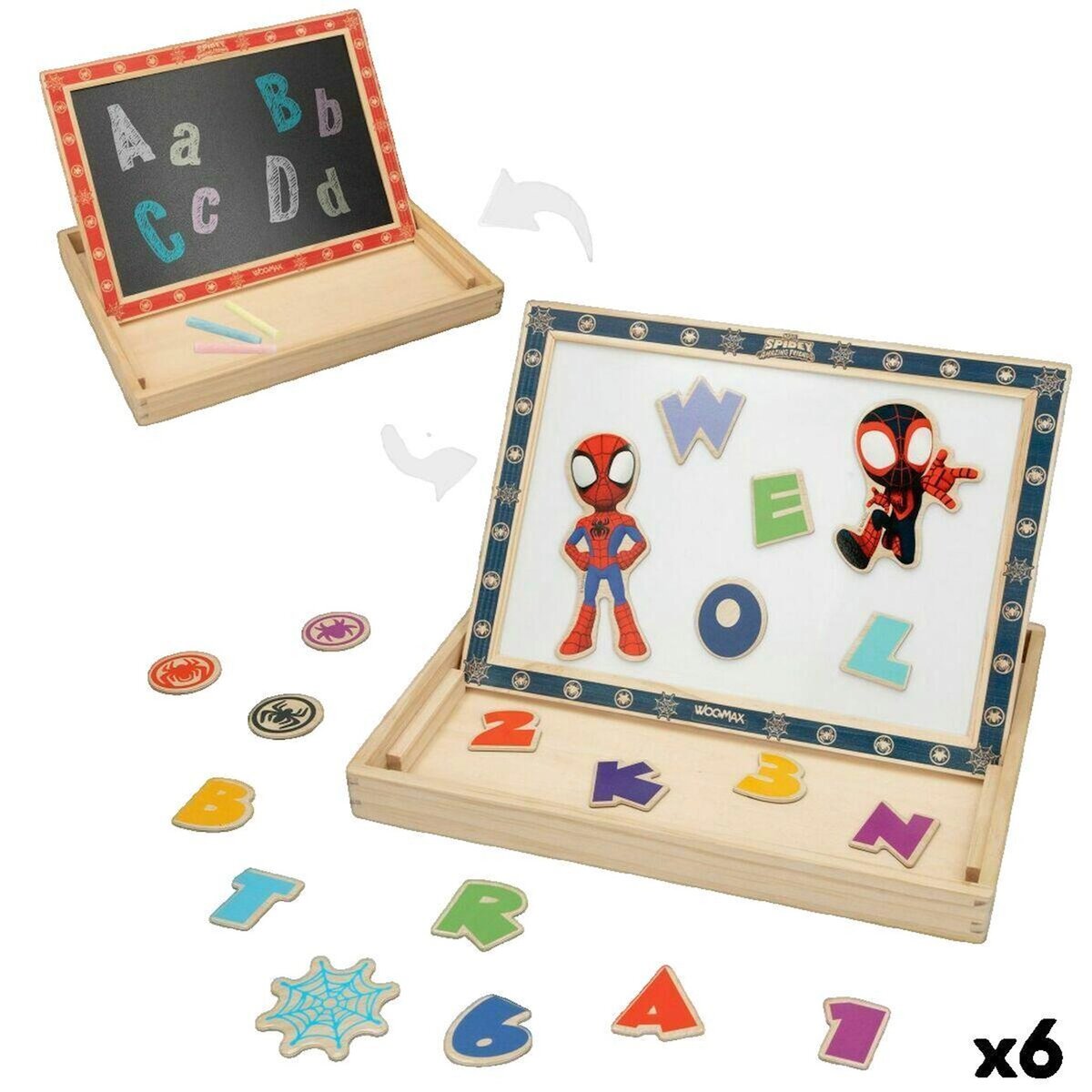 Marvel Tableau magnétique Spider-Man en bois 2 en 1