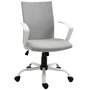 Voir la diapositive 1 : VINSETTO Chaise de bureau ergonomique hauteur réglable pivotante 360° piètement acier blanc lin gris clair