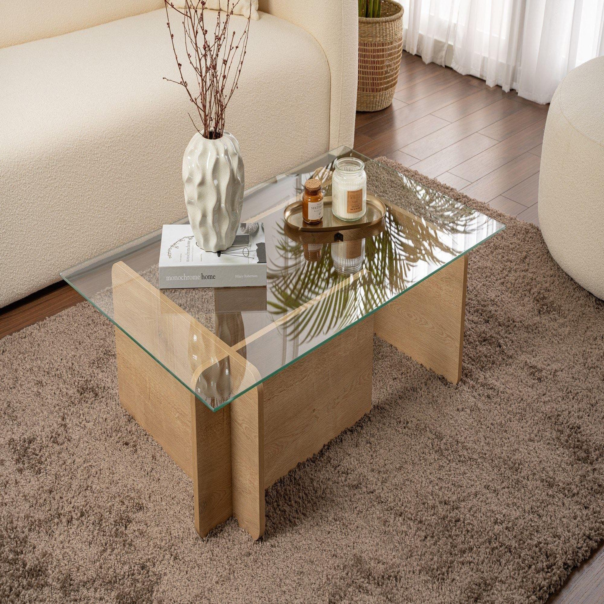 Voir la diapositive 2 : Habitat et Jardin Table basse en bois  flavio  - 105 x 65 x 30 cm - chêne