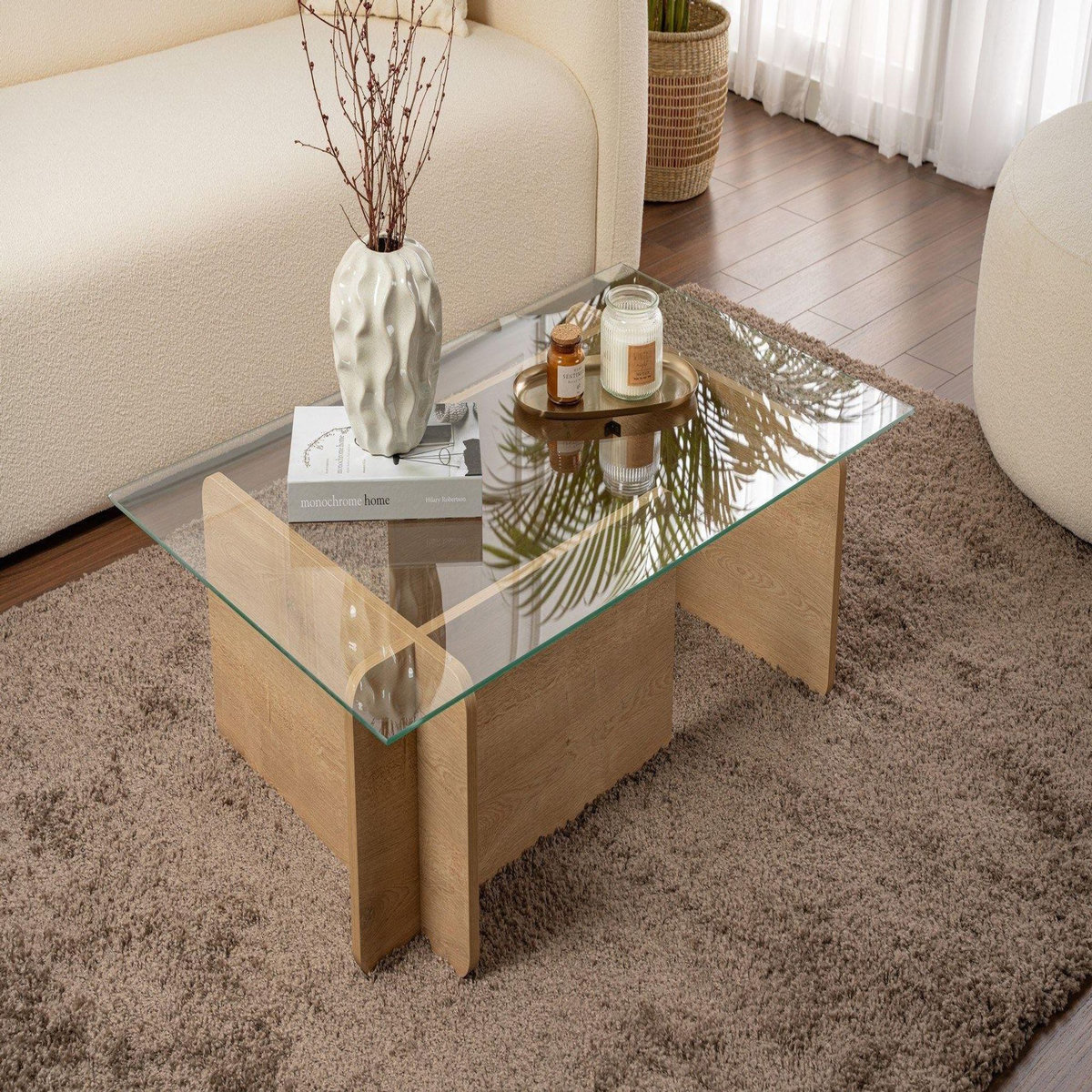 Habitat et Jardin Table basse en bois  Flavio  - 105 x 65 x 30 cm - Chêne