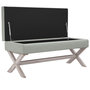 Voir la diapositive 4 : VIDAXL Tabouret de rangement Gris clair 110x45x49 cm Velours
