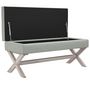 Voir la diapositive 4 : VIDAXL Tabouret de rangement Gris clair 110x45x49 cm Velours