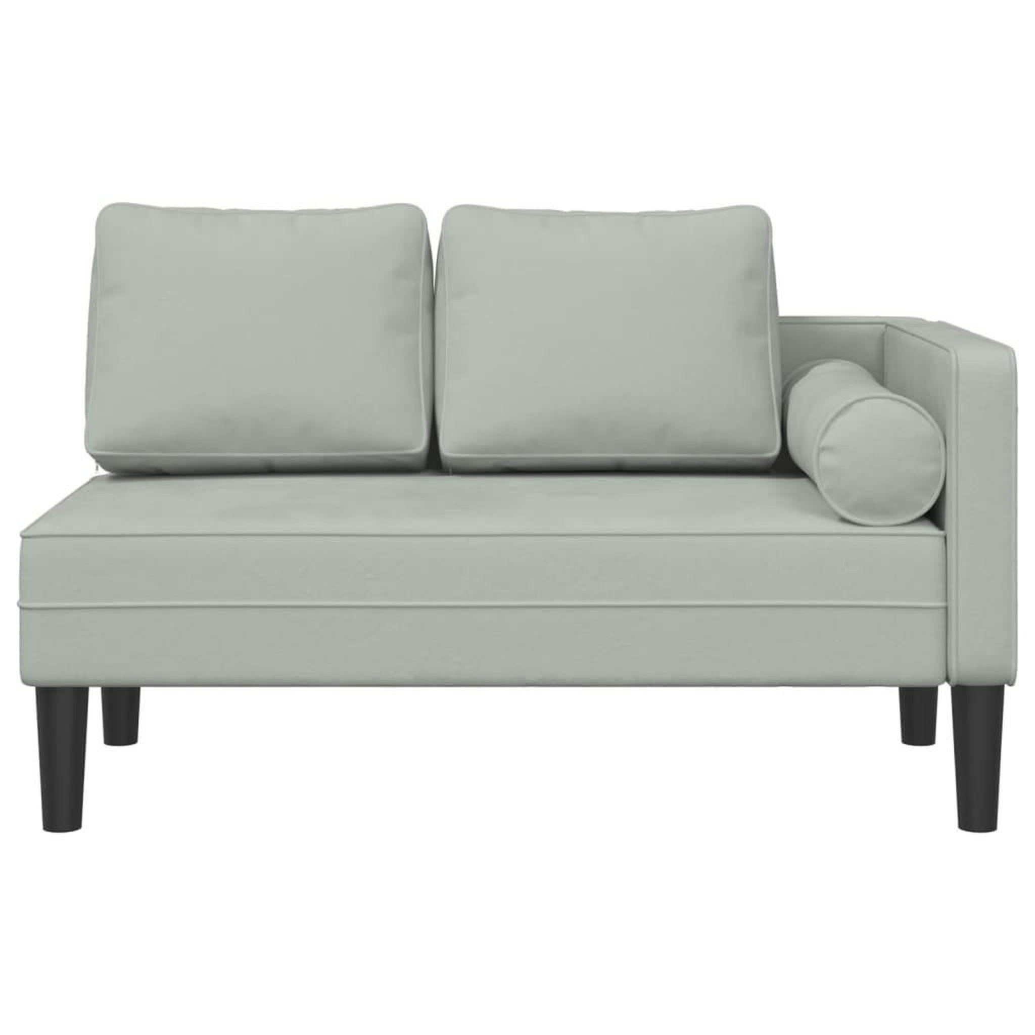 Voir la diapositive 3 : VIDAXL Chaise longue avec coussins gris clair velours