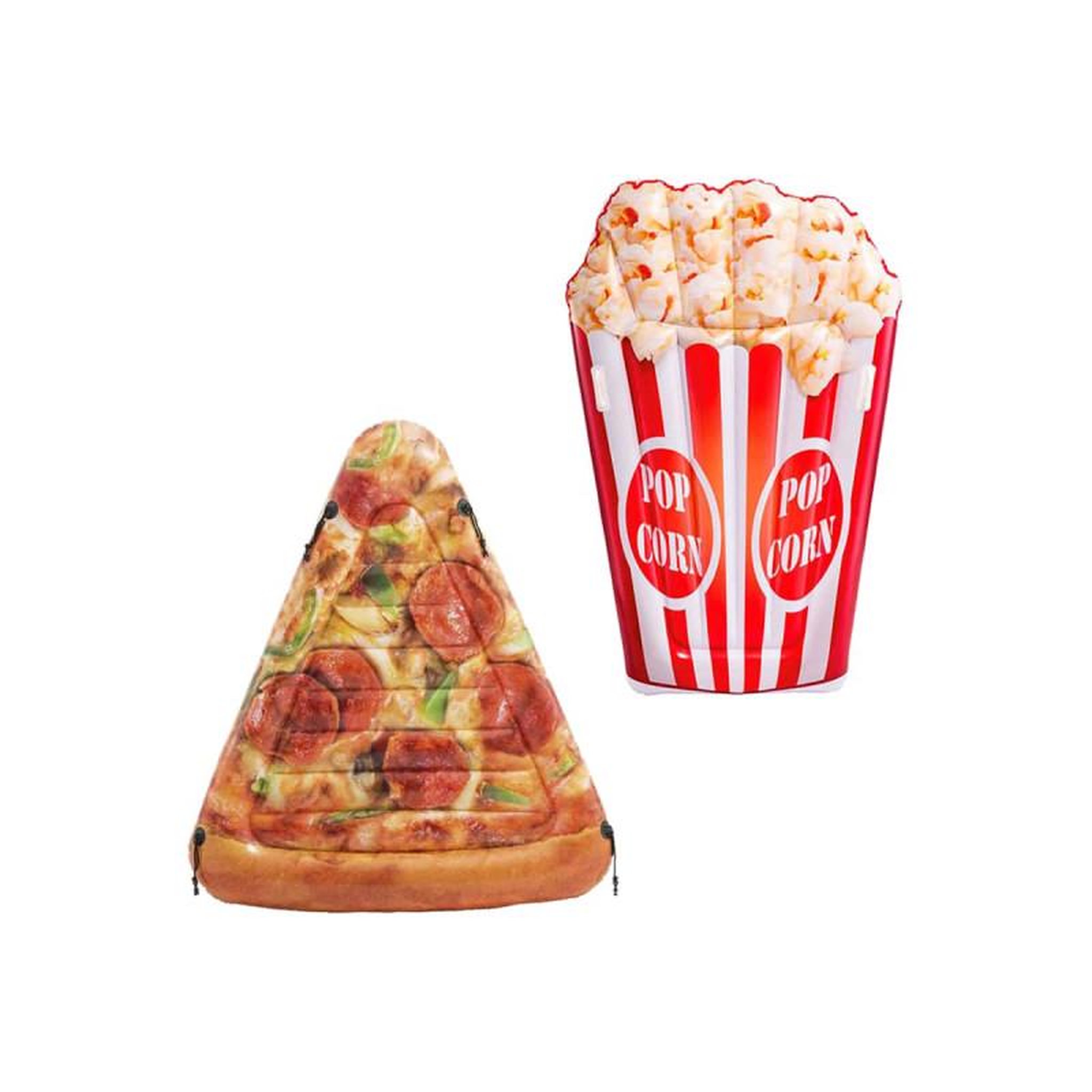 ESPACE-BRICOLAGE Pack Matelas de plage gonflable pop corn 178x124 cm - Matelas de plage gonflable part de pizza 175x