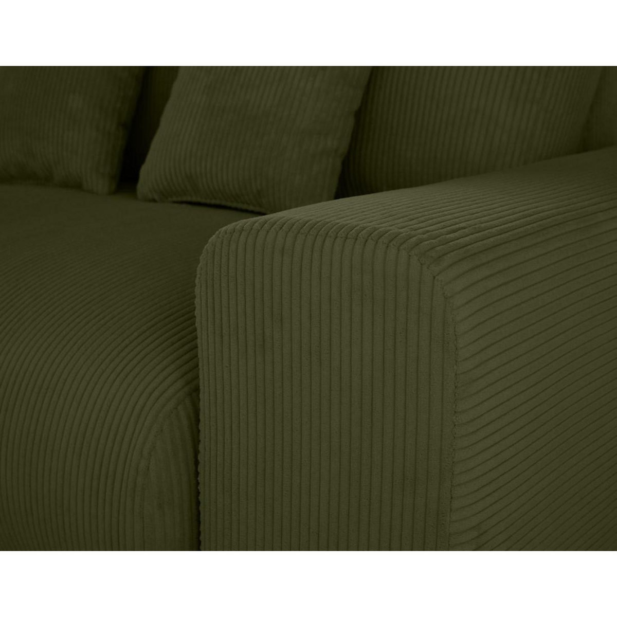 LISA DESIGN Garance - module d'assise 2 places avec accoudoir droit - en velours côtelé