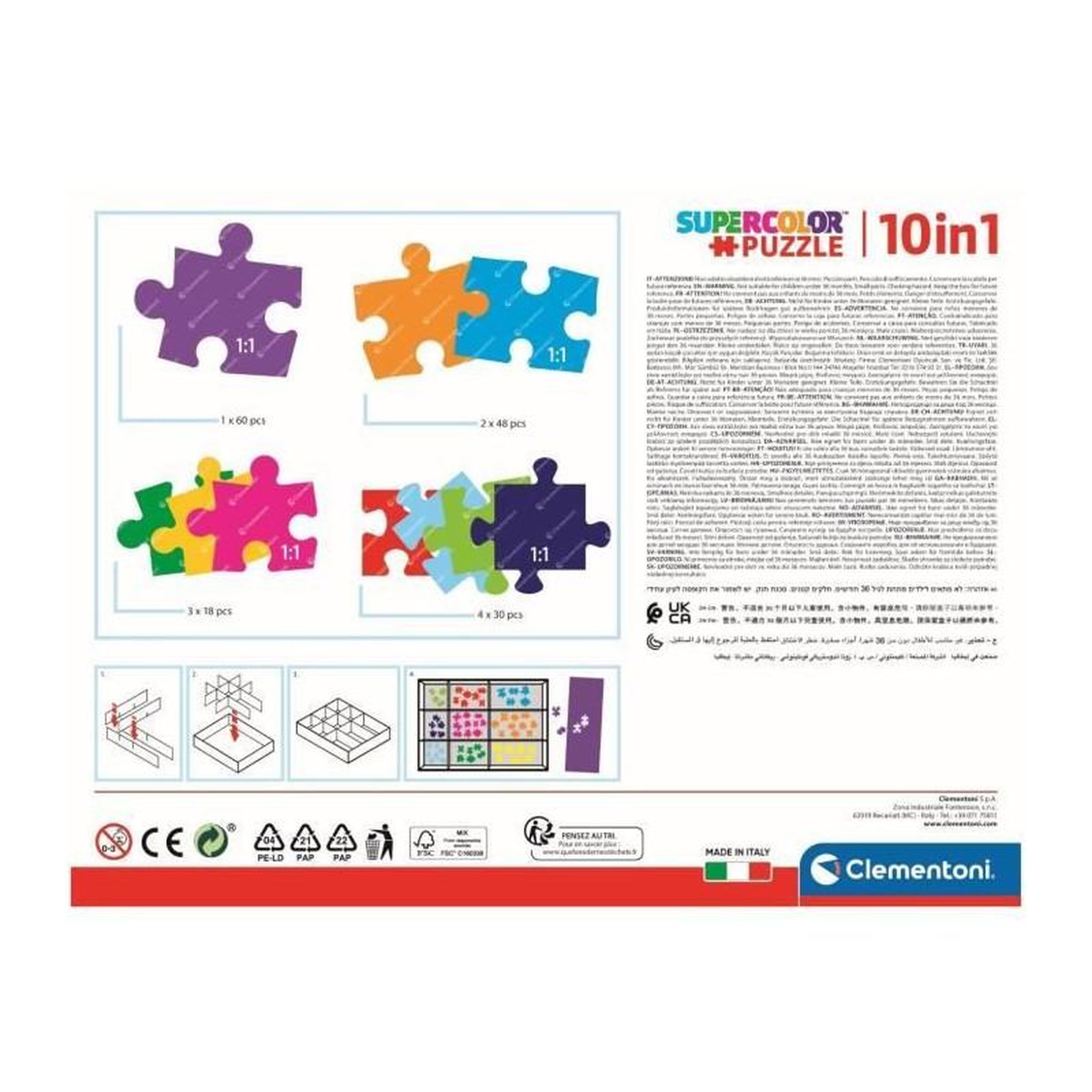 Voir la diapositive 3 : CLEMENTONI CLEMENTONI - Puzzle 10 en 1 Peppa Pig - Moins de 100 pieces - Pour enfant