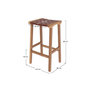 Voir la diapositive 4 : Rendez vous déco Tabouret pour îlot central 68 cm en teck et cuir tressé marron-Kuna