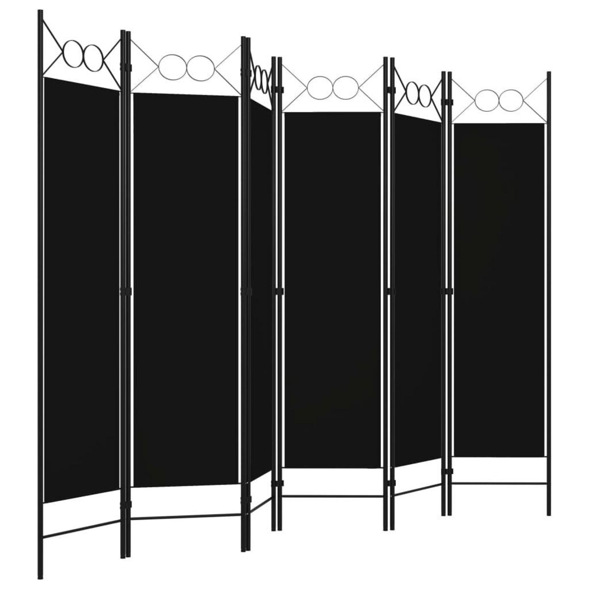 VIDAXL Cloison de separation 6 panneaux Noir 240x180 cm