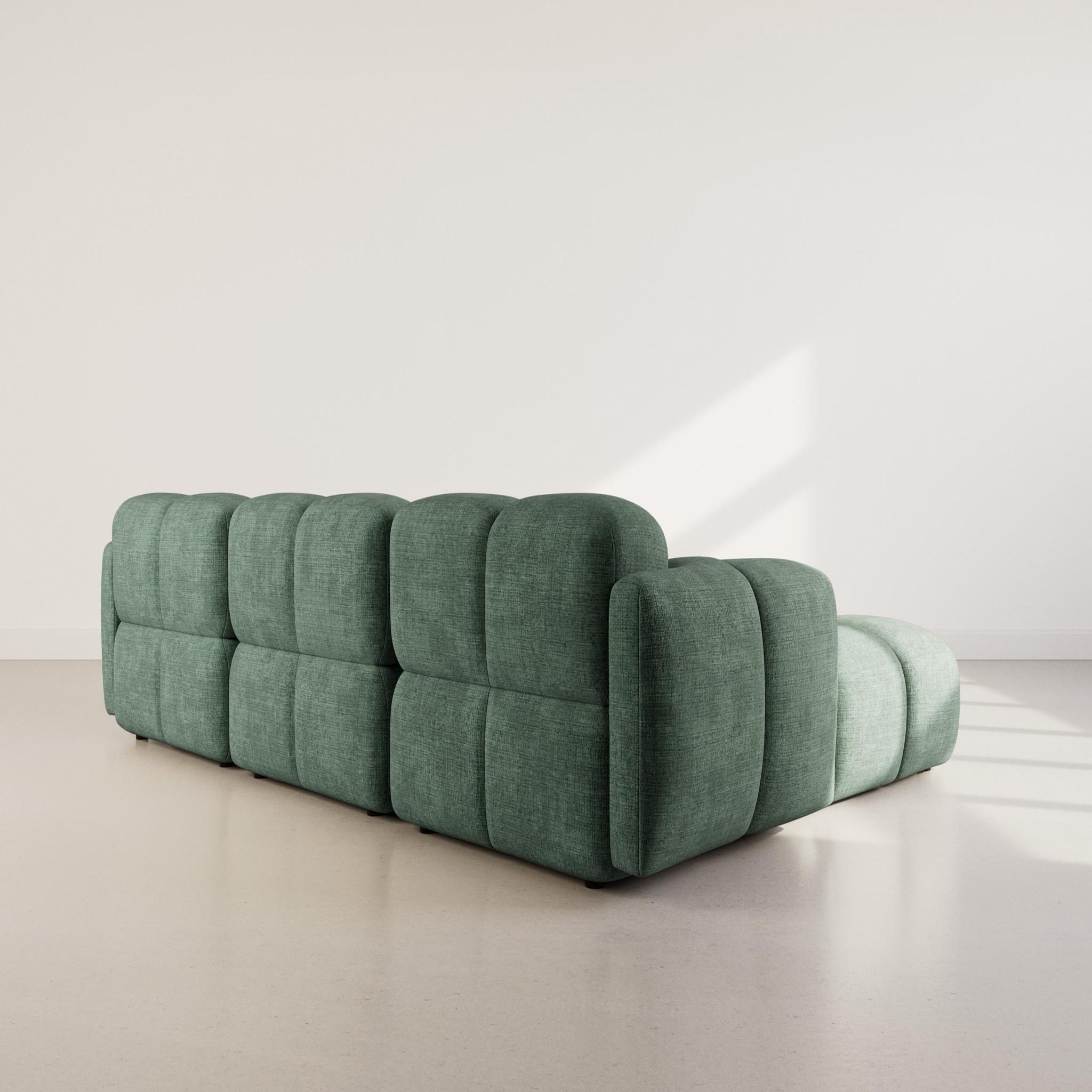 Voir la diapositive 5 : BEST MOBILIER Grace - canapé modulable d'angle réversible 4 places en velours texturé