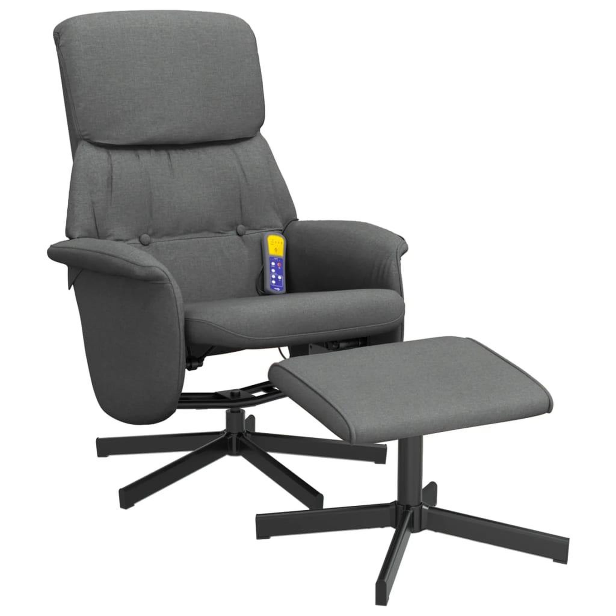 Voir la diapositive 3 : VIDAXL Fauteuil de massage inclinable et repose-pieds gris fonce tissu