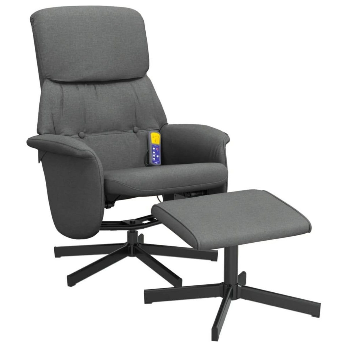 VIDAXL Fauteuil de massage inclinable et repose-pieds gris fonce tissu