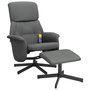 Voir la diapositive 3 : VIDAXL Fauteuil de massage inclinable et repose-pieds gris fonce tissu