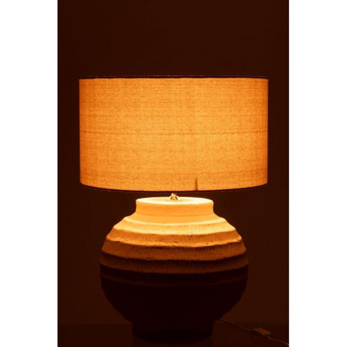 Paris Prix Lampe à Poser en Terre Cuite  Shawna  46cm Beige