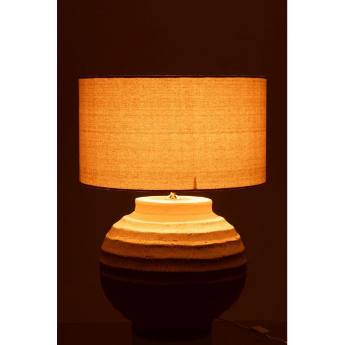 Paris Prix Lampe à Poser en Terre Cuite  Shawna  46cm Beige