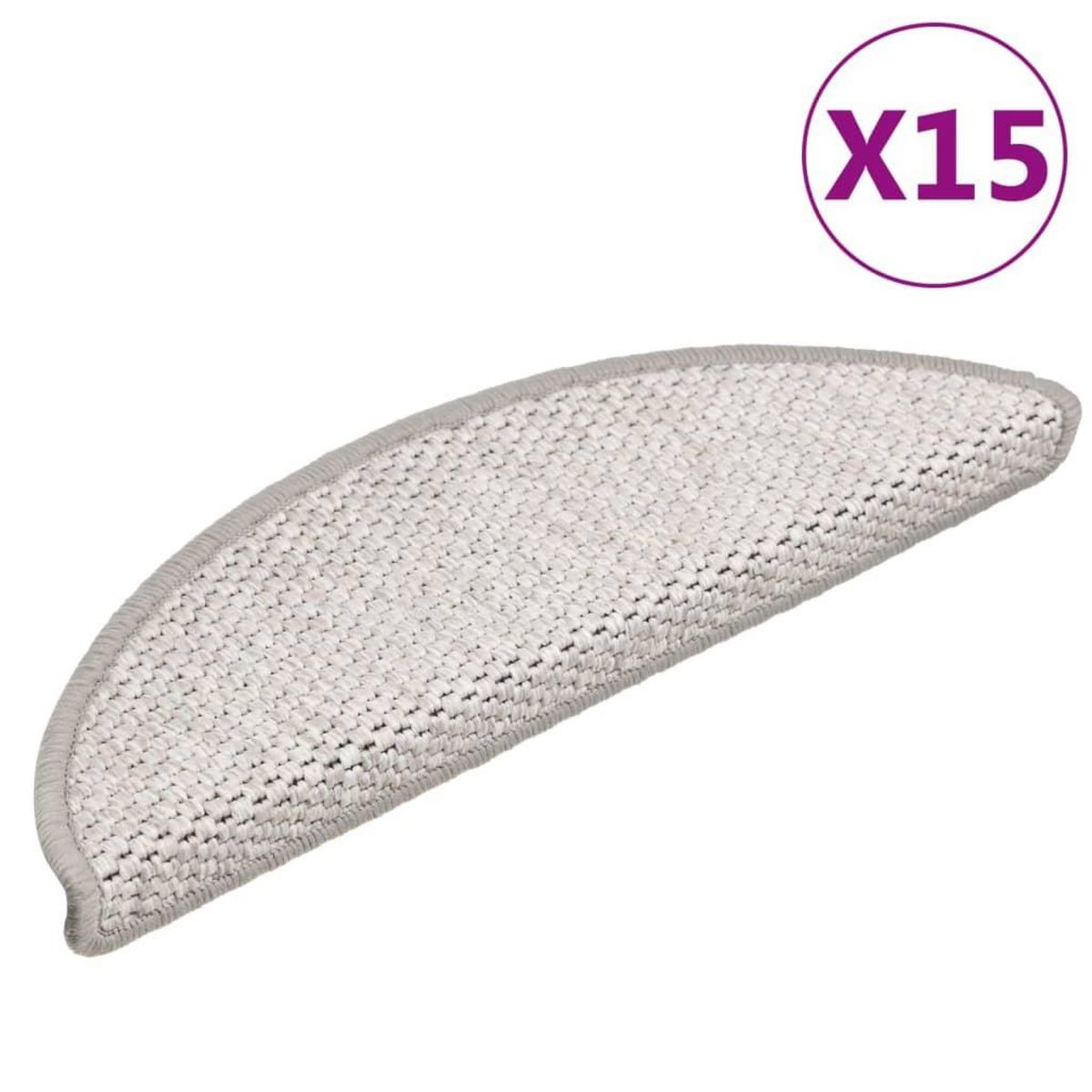 VIDAXL Tapis d'escalier autocollants aspect sisal 15 pcs 56x17x3 cm