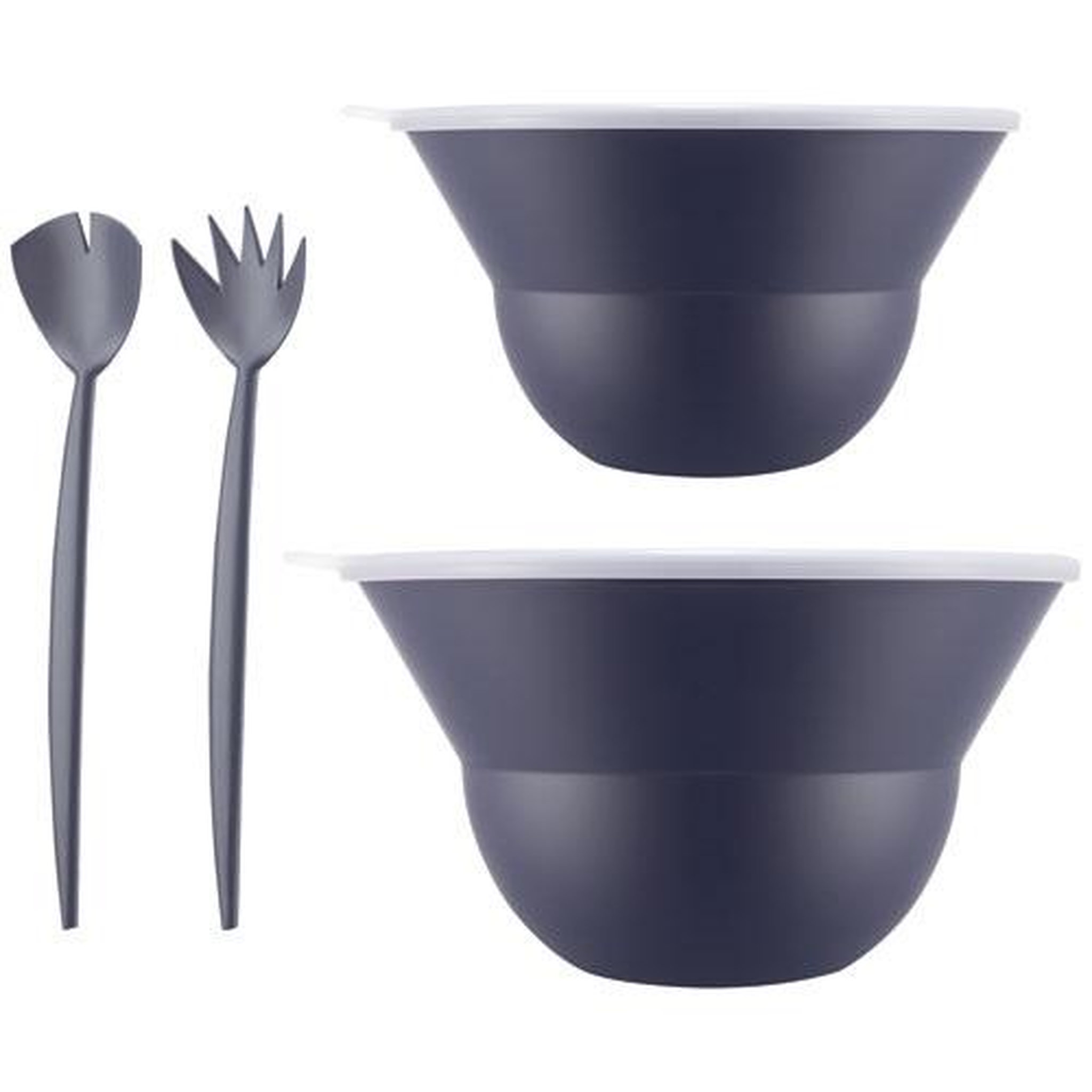 Bodum Lot de 2 saladiers 3l/4.9l avec couvercle + couverts bleu - k2551-540-143s-1