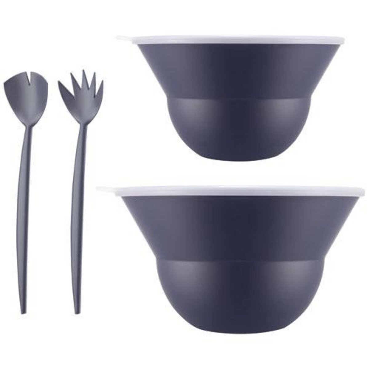 Bodum Lot de 2 saladiers 3l/4.9l avec couvercle + couverts bleu - K2551-540-143S-1