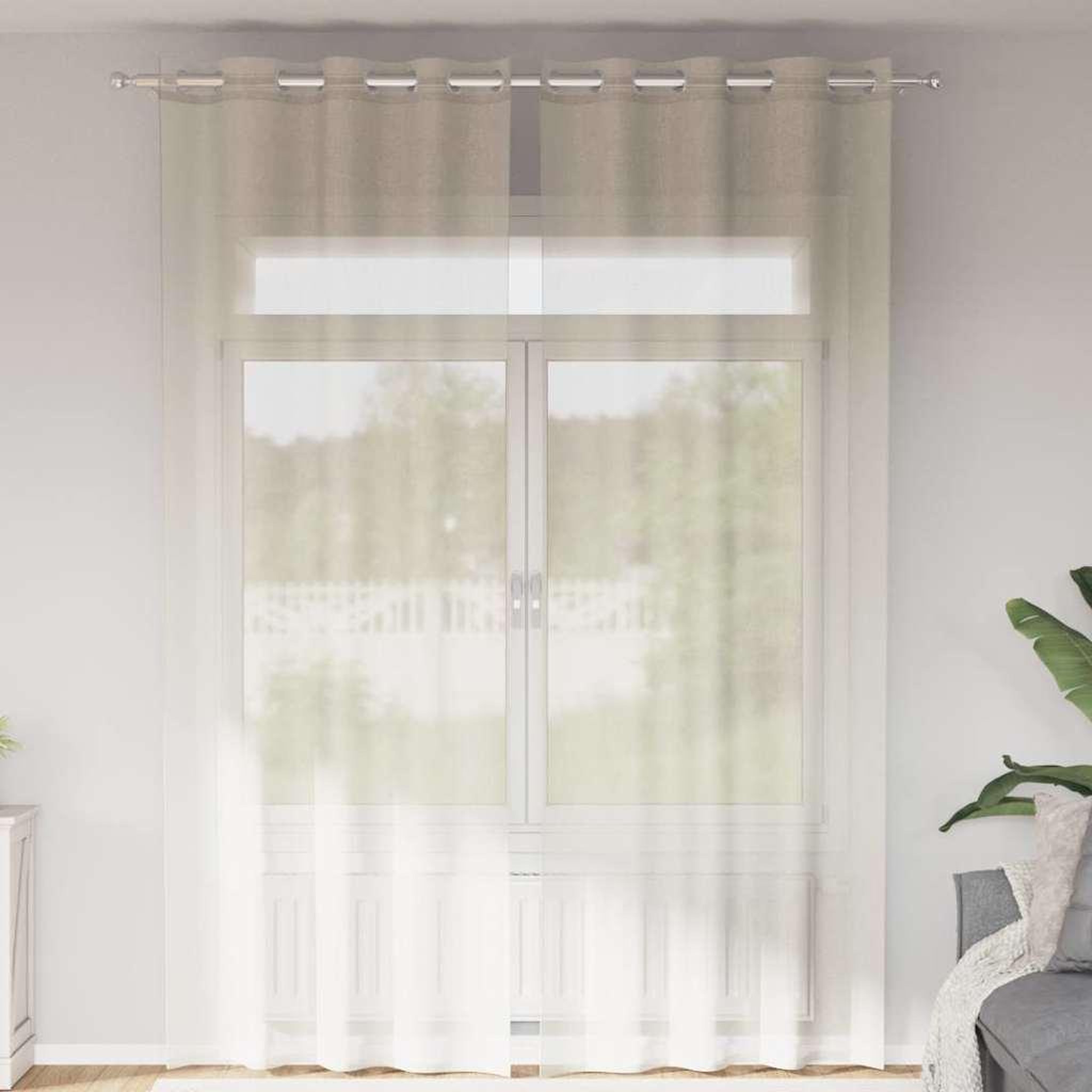 VIDAXL Rideaux en voile avec œillets 2 pcs creme 140x260 cm