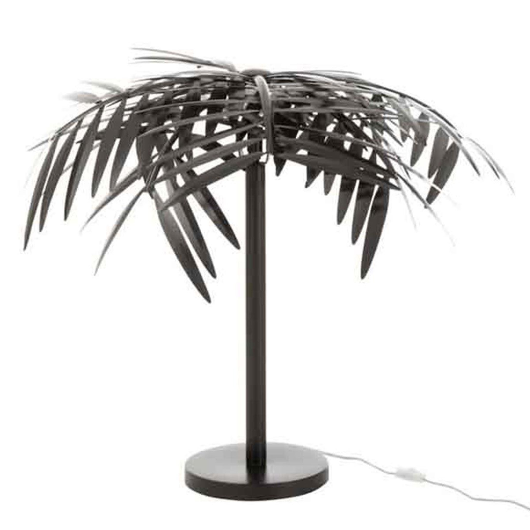 Voir la diapositive 1 : J-LINE Lampe à Poser Design  Feuille  73cm Noir