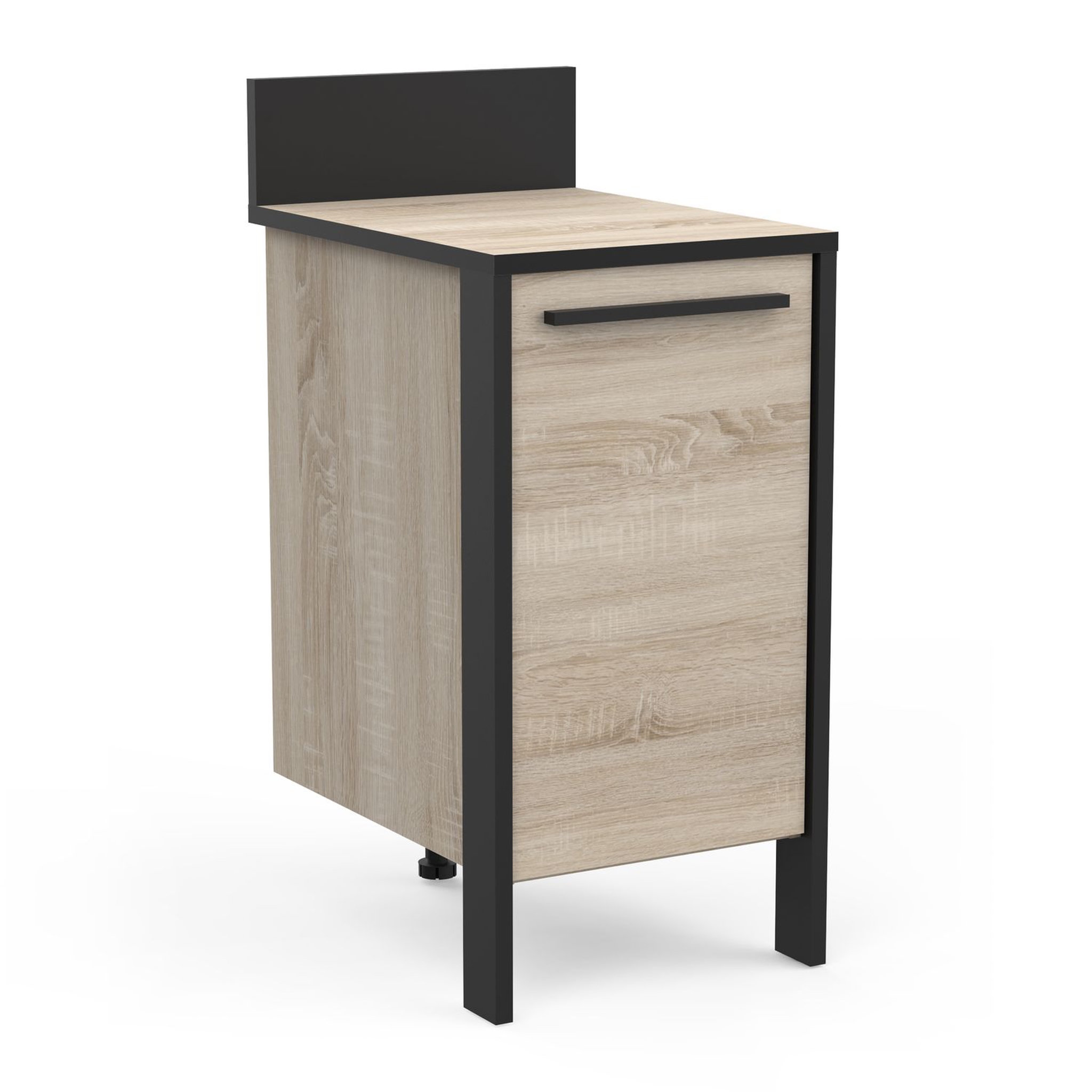 Voir la diapositive 5 : Meuble de cuisine bas 1 porte style industriel L44cm BRICKHOUSE