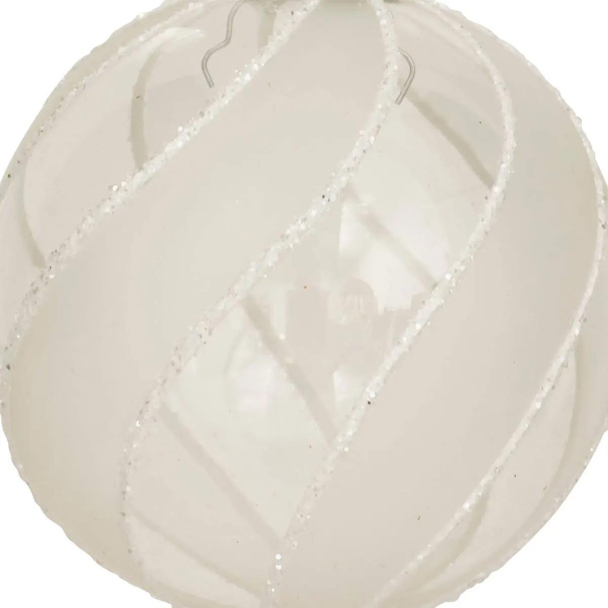 Voir la diapositive 2 : ATMOSPHERA Boule de noël en verre  torsade  8cm blanc