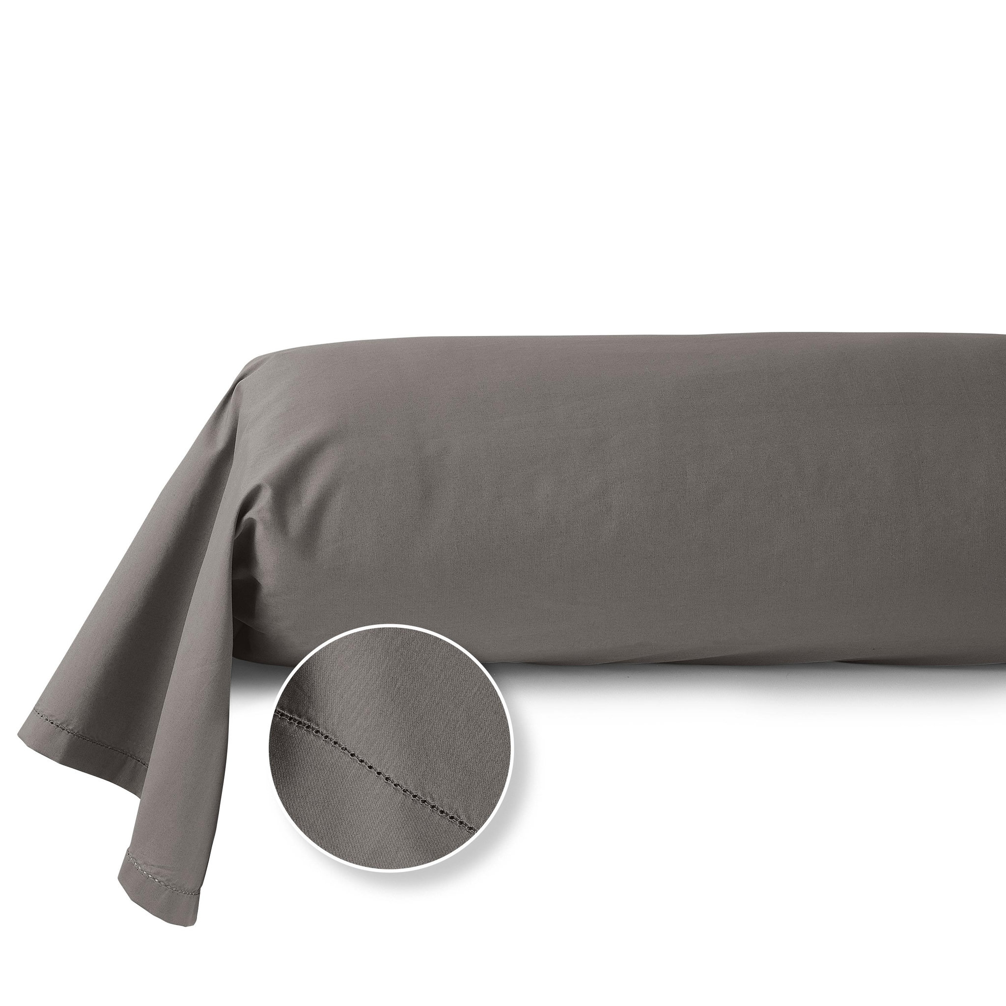 Voir la diapositive 2 : ACTUEL Taie de traversin unie en percale de coton 70 fils - collection permanente