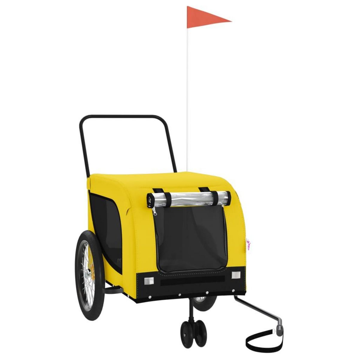 VIDAXL Remorque de velo pour animaux de compagnie jaune et noir