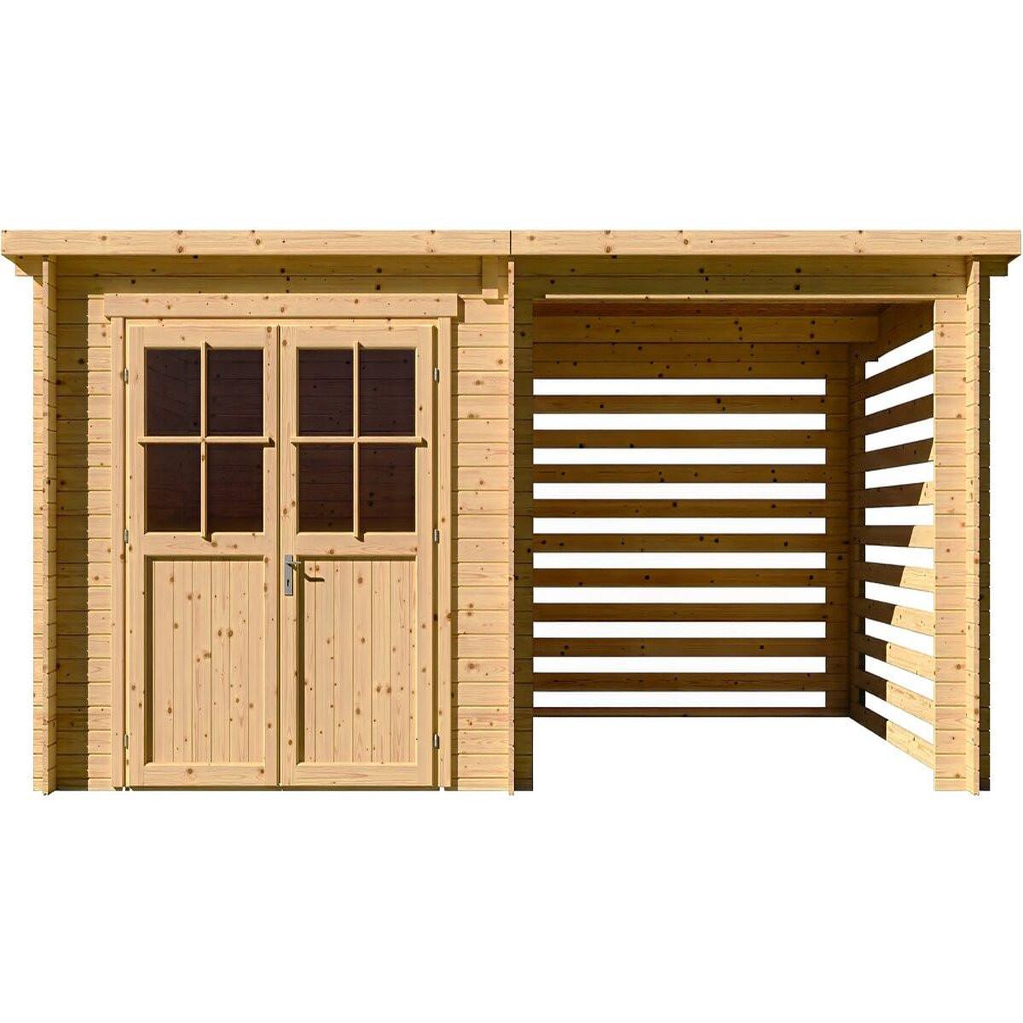 Habitat et Jardin Abri de jardin bois avec appentis  aureval  - 11m² - 2.24 x 5.01 x 2.07 m - 28 mm