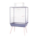 Zolux ZOLUX Cage grillagée surélevée pour oiseau - Pour perruche, calopsitte, canari - 81 x 48 x 152 cm - Néolife - Gris
