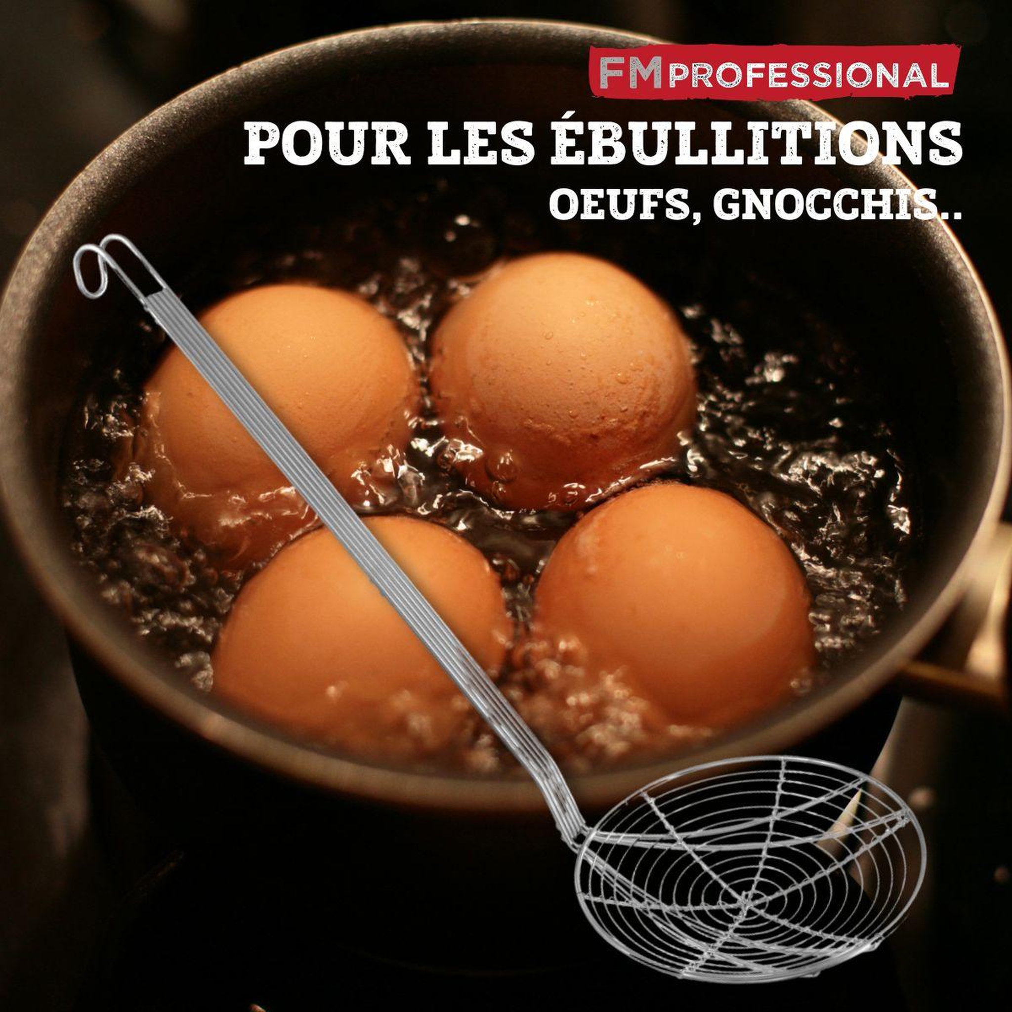 Voir la diapositive 6 : FM PROFESSIONAL Ecumoire de cuisine inox 46,5 cm fm professional divers